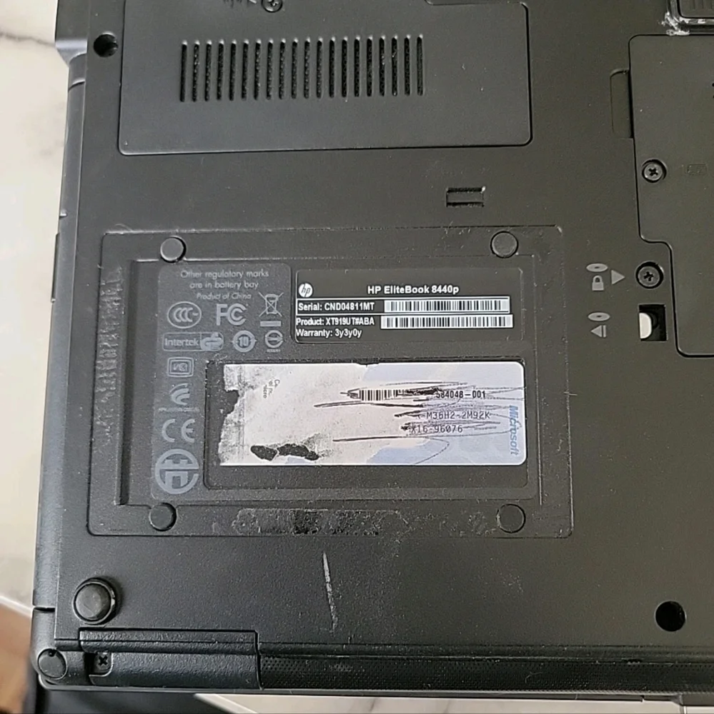 HP EliteBook 8440p Powers On Memory And Hard Drive Wiped